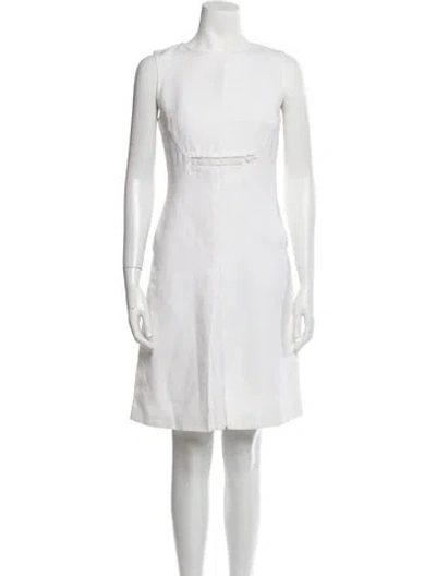 Pre-owned Valentino Linen Mini Dress In Neutral