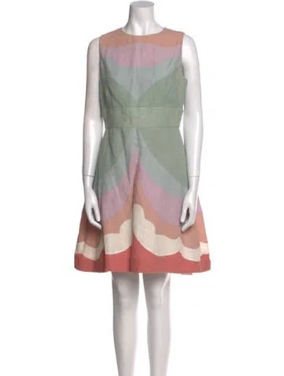 Pre-owned Valentino Linen Mini Dress In Neutral