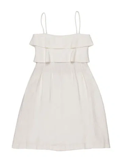 Pre-owned Valentino Linen Mini Dress In White