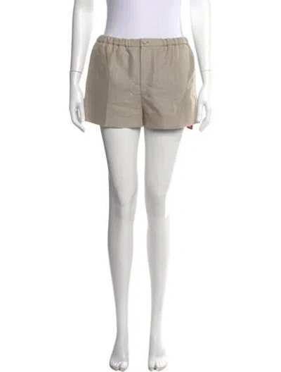 Pre-owned Valentino Linen Mini Shorts W/ Tags In Neutrals