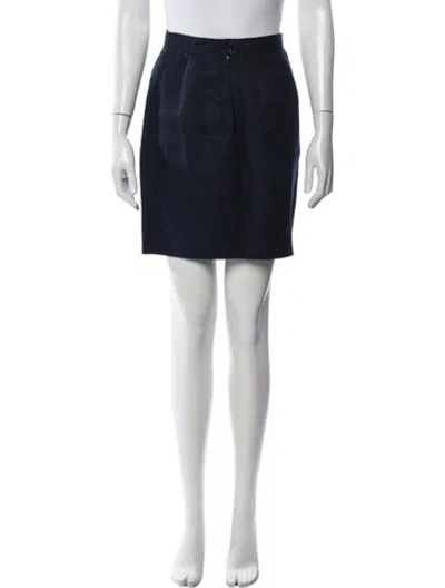Pre-owned Valentino Linen Mini Skirt In Blue