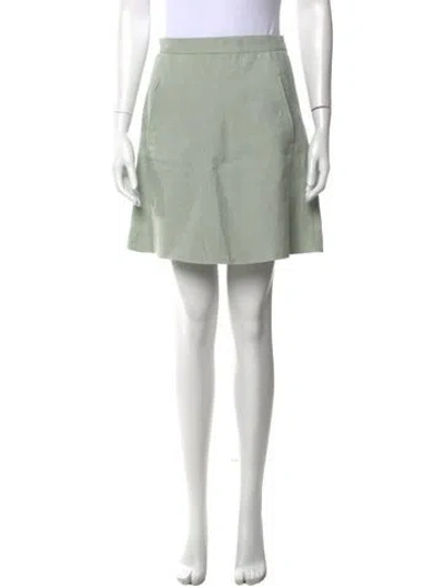 Pre-owned Valentino Linen Mini Skirt In Blue