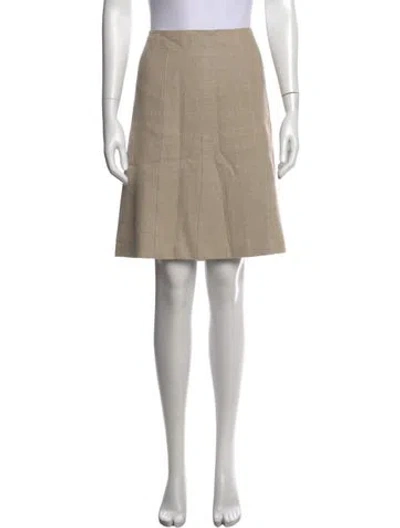 Pre-owned Valentino Linen Mini Skirt In Neutral