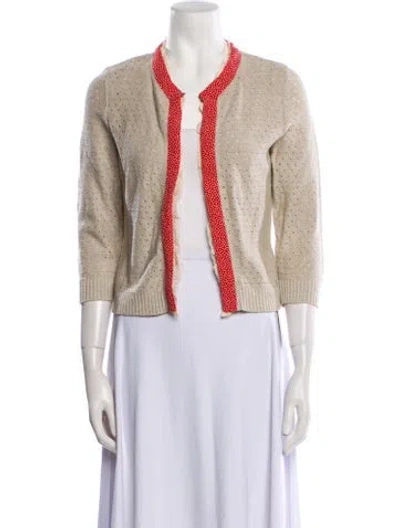 Pre-owned Valentino Linen Open Front Sweater In Multi
