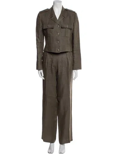 Pre-owned Valentino Linen Pant Set In Green