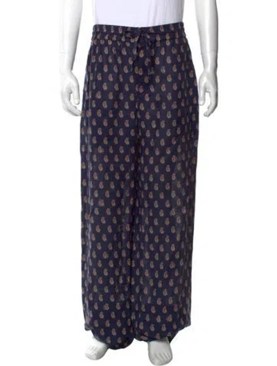 Pre-owned Valentino Linen Pants In Blue