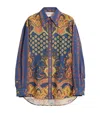 Valentino Garavani Women Paisley Linen Shirt With Medaglioni Voyage Imaginaire Pattern