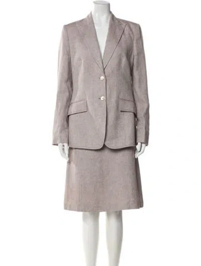 Pre-owned Valentino Linen Skirt Suit In Purple