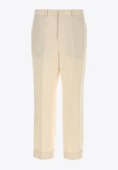 VALENTINO LINEN STRAIGHT PANTS
