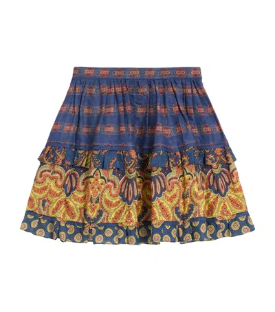 VALENTINO LINEN TIERED MINI SKIRT