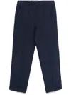 Valentino Tailored Blue Linen Trousers With Concealed Fastening In Blue