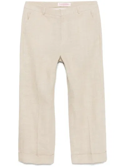 Valentino Hose Aus Leinen In Braun
