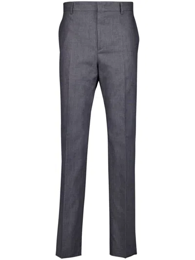 Valentino Linen Trousers In Grey