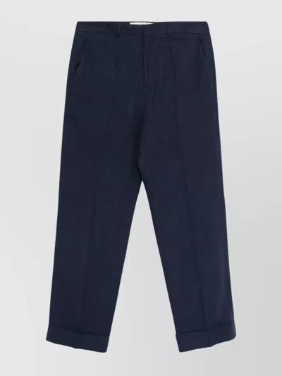 VALENTINO LINEN TROUSERS WITH BELT LOOPS AND POCKETS