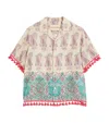 Valentino Paisley Linen Bowling Shirt In Multi