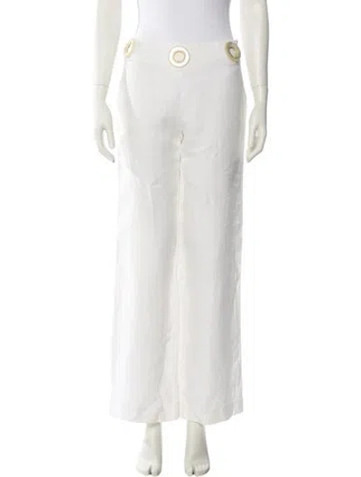 Pre-owned Valentino Linen Wide Leg Pants In Neutral