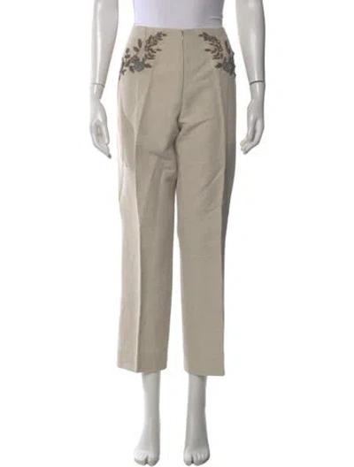 Pre-owned Valentino Linen Wide Leg Pants In Neutral