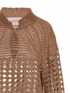 Valentino Openwork Sweater Sweaters And Cardigans Multicolor In Brown