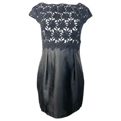 Pre-owned Valentino Little Black Crochet Mini Dress Size 42/ 8