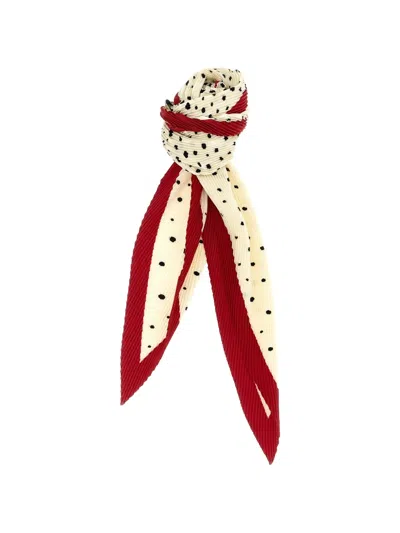 Valentino Off-white Little Star Starry Pleated Scarves In Multi