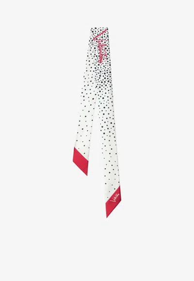 VALENTINO LITTLE STARS PRINT SILK BANDEAU SCARF
