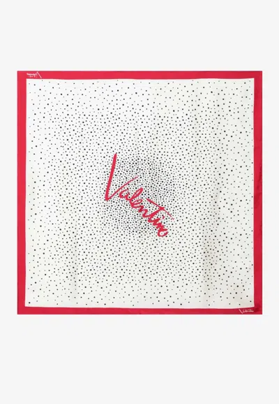 Valentino Garavani Little Stars Starry Silk Scarf In White
