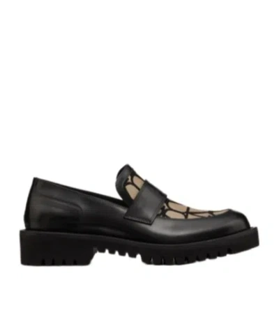 Valentino Garavani Loafer In Toile Iconographe Technical Fabric And Calfskin