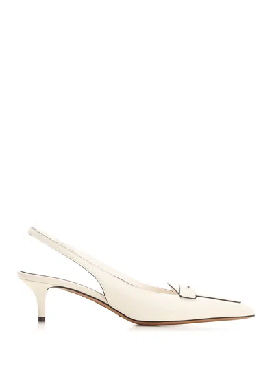 Valentino Garavani Loafer Sling Back Pumps White