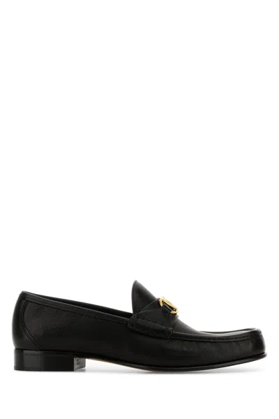 VALENTINO GARAVANI VALENTINO GARAVANI BLACK LEATHER VLOGO LOAFERS