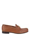 Valentino Vlogo Medallion Leather Loafers In Brown