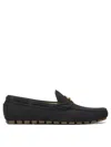 Valentino Garavani Driver Fastaway Loafer In Deerskin Suede In Black