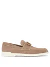 Valentino Round Toe Suede Finish Loafers Rubber Sole