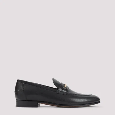 Valentino Garavani Vlogo Signautre Leather Loafers In Black