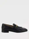 Valentino Vlogo Signature Kidskin Loafer With Fringes In ブラック