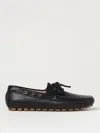 Valentino Garavani 'fastaway' Black Loafers With Vlogo Plaque And Decorative Laces With Logo In Leat In Black