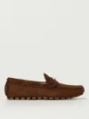 Valentino Loafers With Rubber Sole And Topstitching In Brown