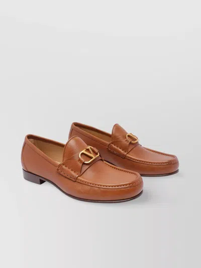 Valentino Garavani Loafers With Gold-tone Hardware And Leather Upper