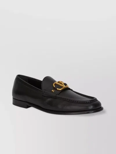 Valentino Garavani Loafers With Gold-tone Hardware And Round Toe