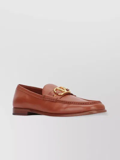 Valentino Garavani Loafers With Gold-tone Hardware And Round Toe