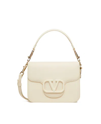 Valentino Garavani Locò Leather Shoulder Bag In Nude