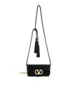 Valentino Loc Mini Velvet Clutch In Black