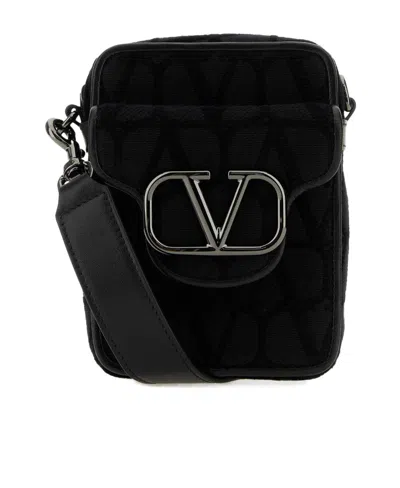 Valentino Garavani Locò Toile Iconographe Bag In Black