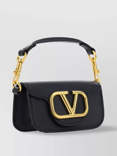 Valentino Garavani Locò Calfskin Handbag 3d Detail In Black