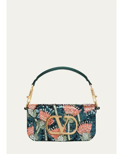 Valentino Garavani Loco Floral Sequin Clutch Bag In Multicolor