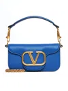 Valentino Garavani Loco' Leather Small Shoulder Bag In Riverside Blue