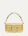 Valentino Locò Metallic Calfskin Leather Shoulder Bag In R7s Orosabbiajonquille