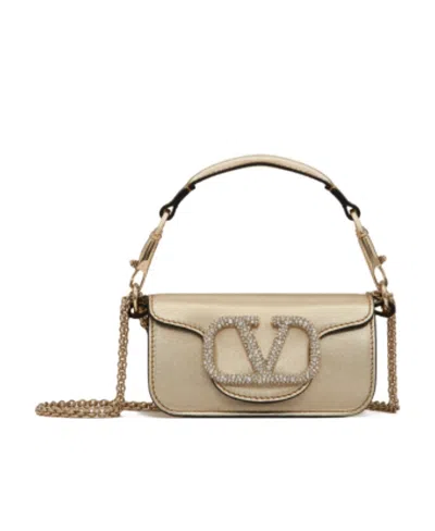 Valentino Garavani Locò Micro Bag With Chain And Jewel Logo In Yellow