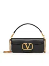 Valentino Vlogo Loco Leather Shoulder Bag In Black