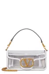 Valentino Elegant Transparent Bag With Golden Details In White