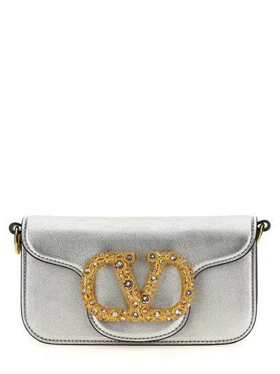 Valentino Garavani Locò Shoulder Bags Silver